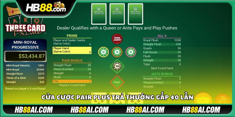 Cửa Pair Plus mang lại mức trả thưởng cao đến 40 lần